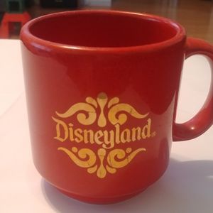 Disneyland red and gold coffee cup